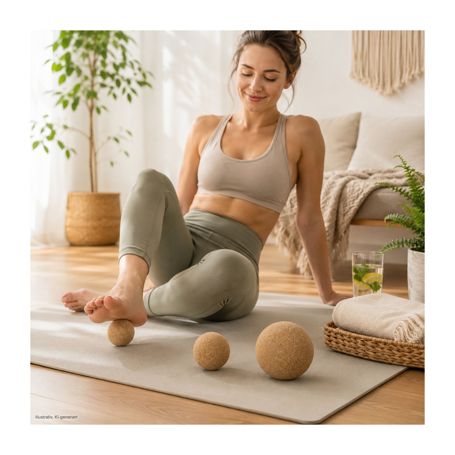 Massagebälle Cork, 3er Set Faszienbälle