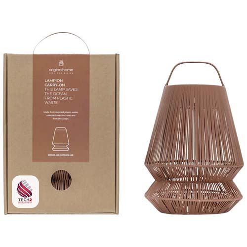 Originalhome Lampion tragbare Laterne aus recyceltem Material, ziegelstein