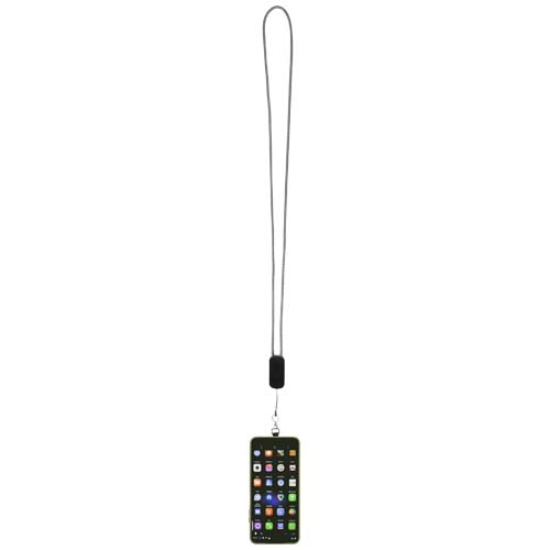 Anser Smartphone Lanyard aus recyceltem Kunststoff mit 27 W 5-in-1 integriertem Kabel, schwarz