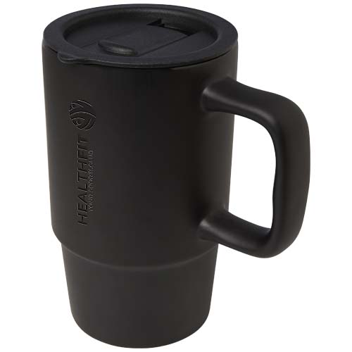 Carter 450 ml Keramiktasse mit Kunststoffdeckel, schwarz