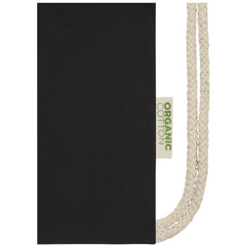 Orissa 140 g/m² Turnbeutel aus Bio-Baumwolle 5L, schwarz