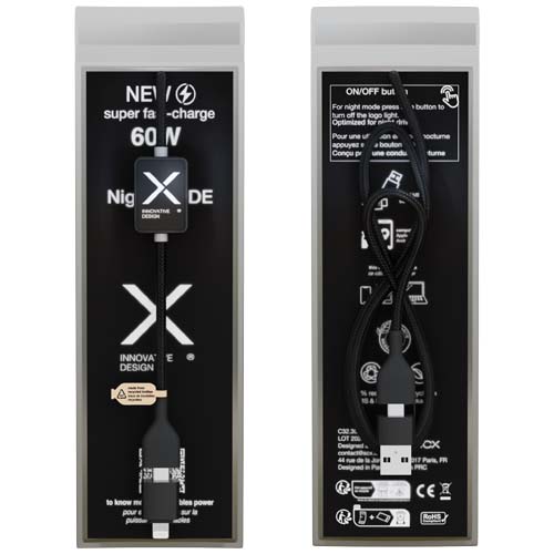 SCX.design C32 60W Ladekabel mit Schalter und Leuchtlogo