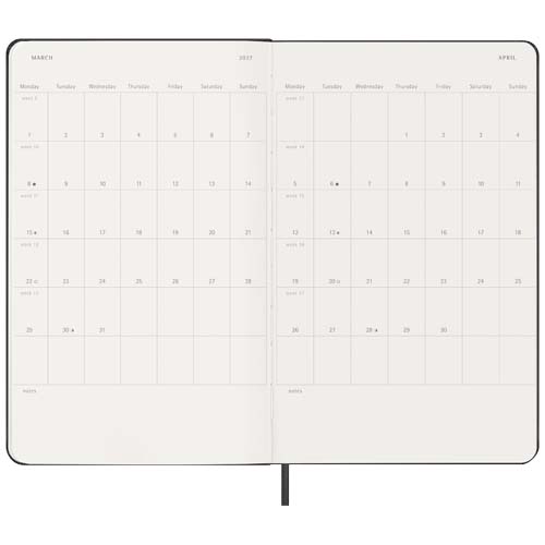 Moleskine Hardcover 12 Monate Wochenkalender L, schwarz