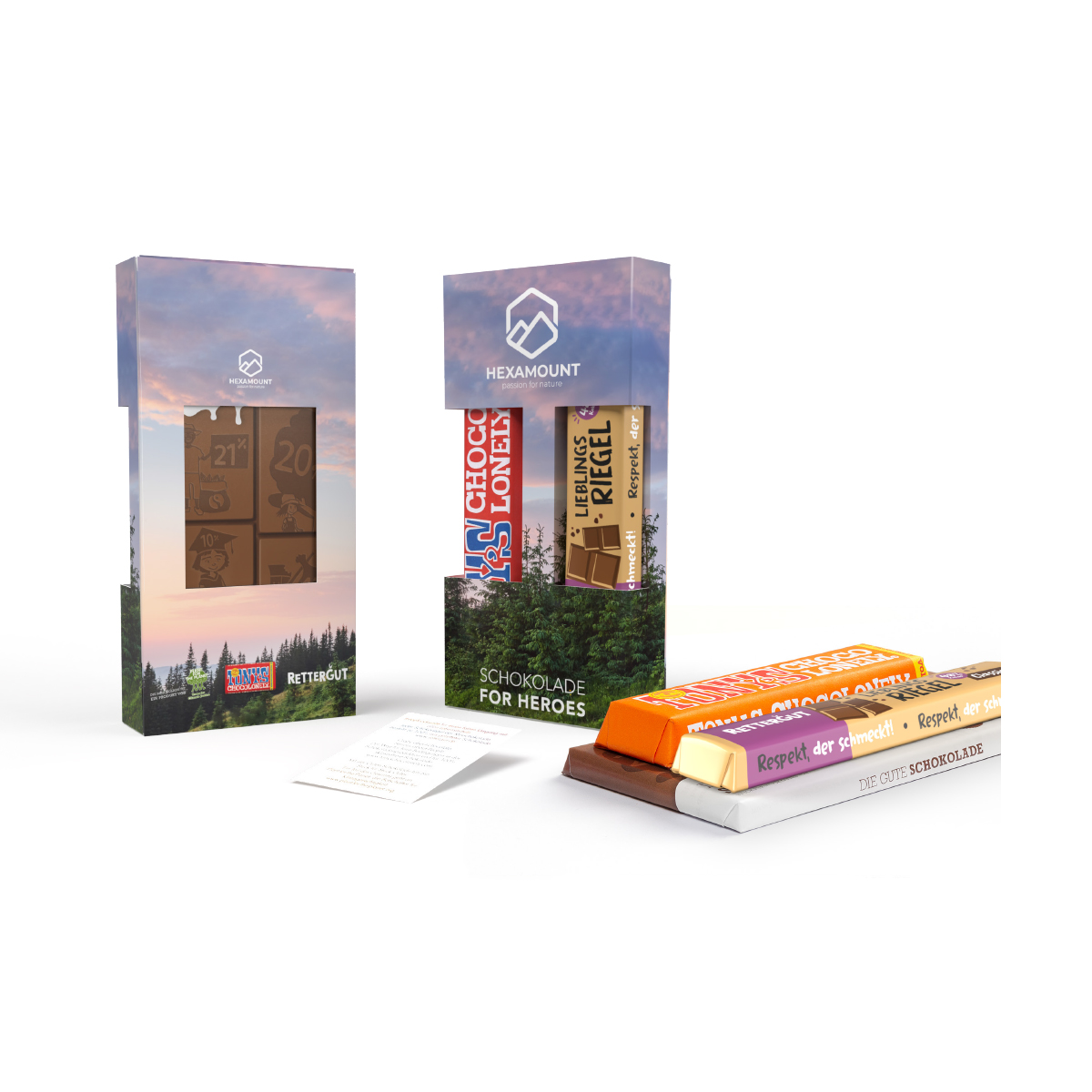 Triple Heroes | 184 g | Tony´s Chocolonely Riegel Karamell Meersalz, Die Gute Schokolade, GEPA Double Milk Fairness Riegel | 4c Euroskala