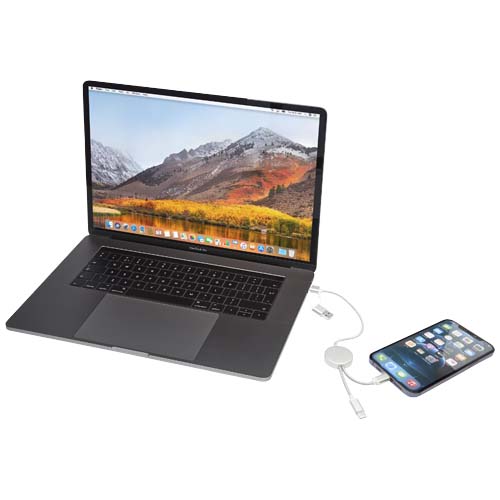 Alasia 30 cm 5-in-1 Kabel aus recyceltem Kunststoff für Datenübertragung und 27W Schnellladung, silber