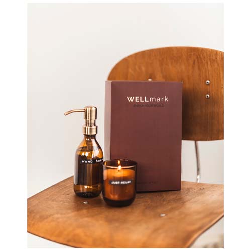 Wellmark Discovery 250 ml Handseifenspender und 150 g Duftkerze im Set, Maroon rot