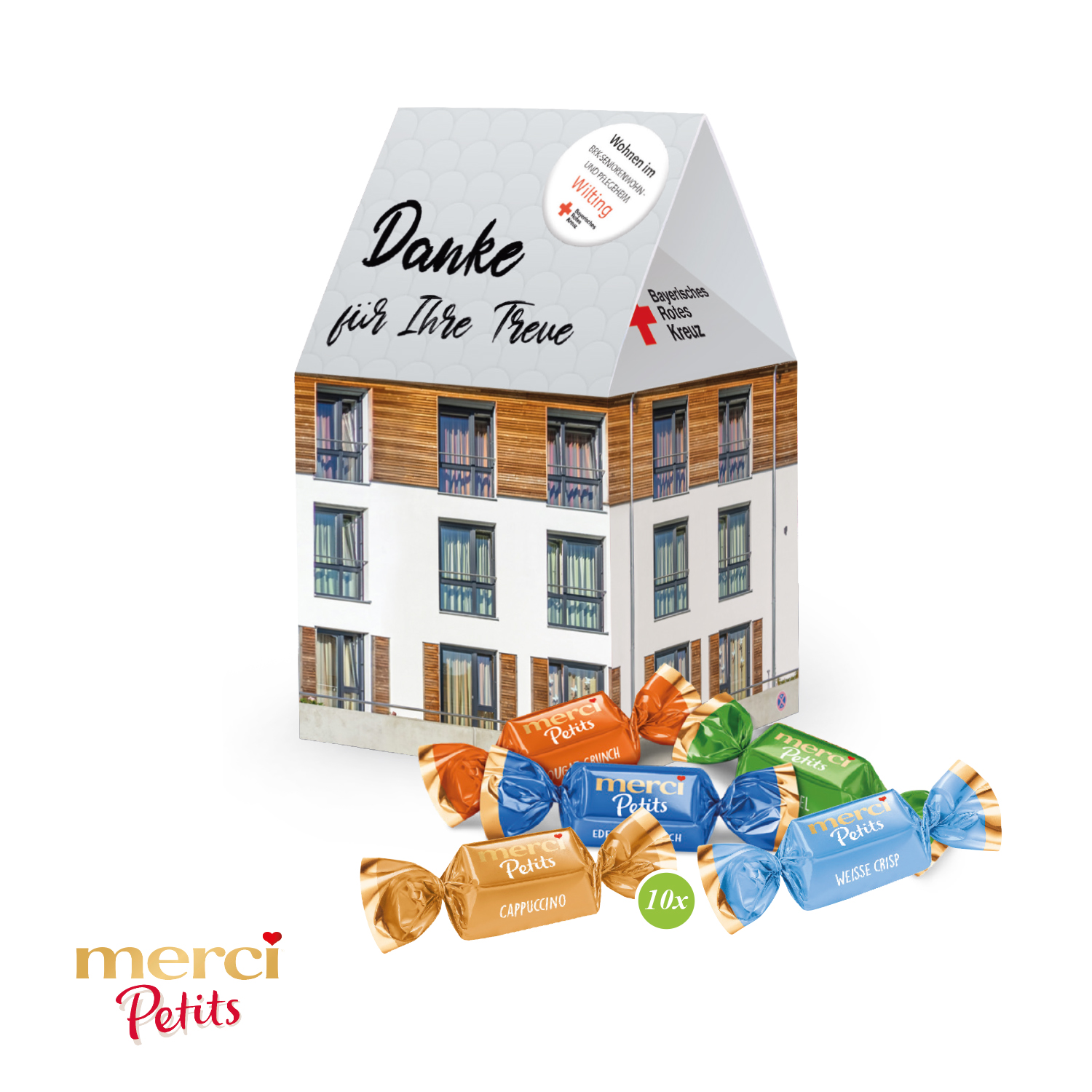 3D Präsent "Haus" mit Merci Petits