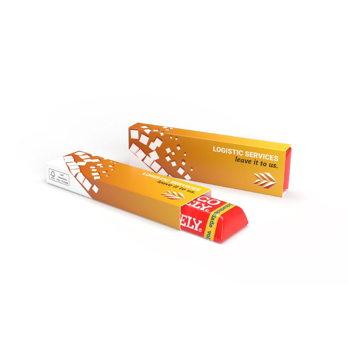 Tony's Chocolonely Riegel im Werbeschuber | 47 g | Zartbitter-Mandel | 4c Euroskala