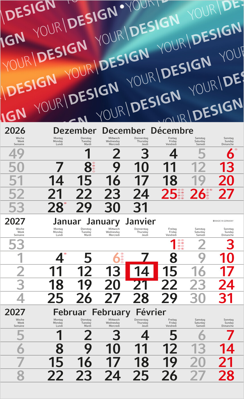 3-Monatskalender Budget 3 EXPRESS Schrift leicht
