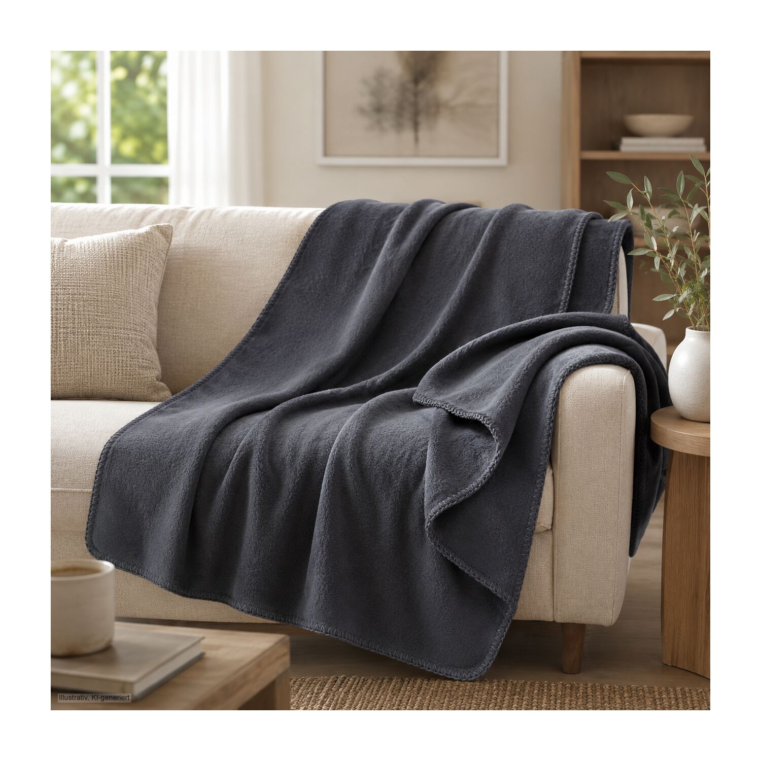 Polar-Fleecedecke Conscious - 120 x 150 cm, 250 g/m², anthrazit
