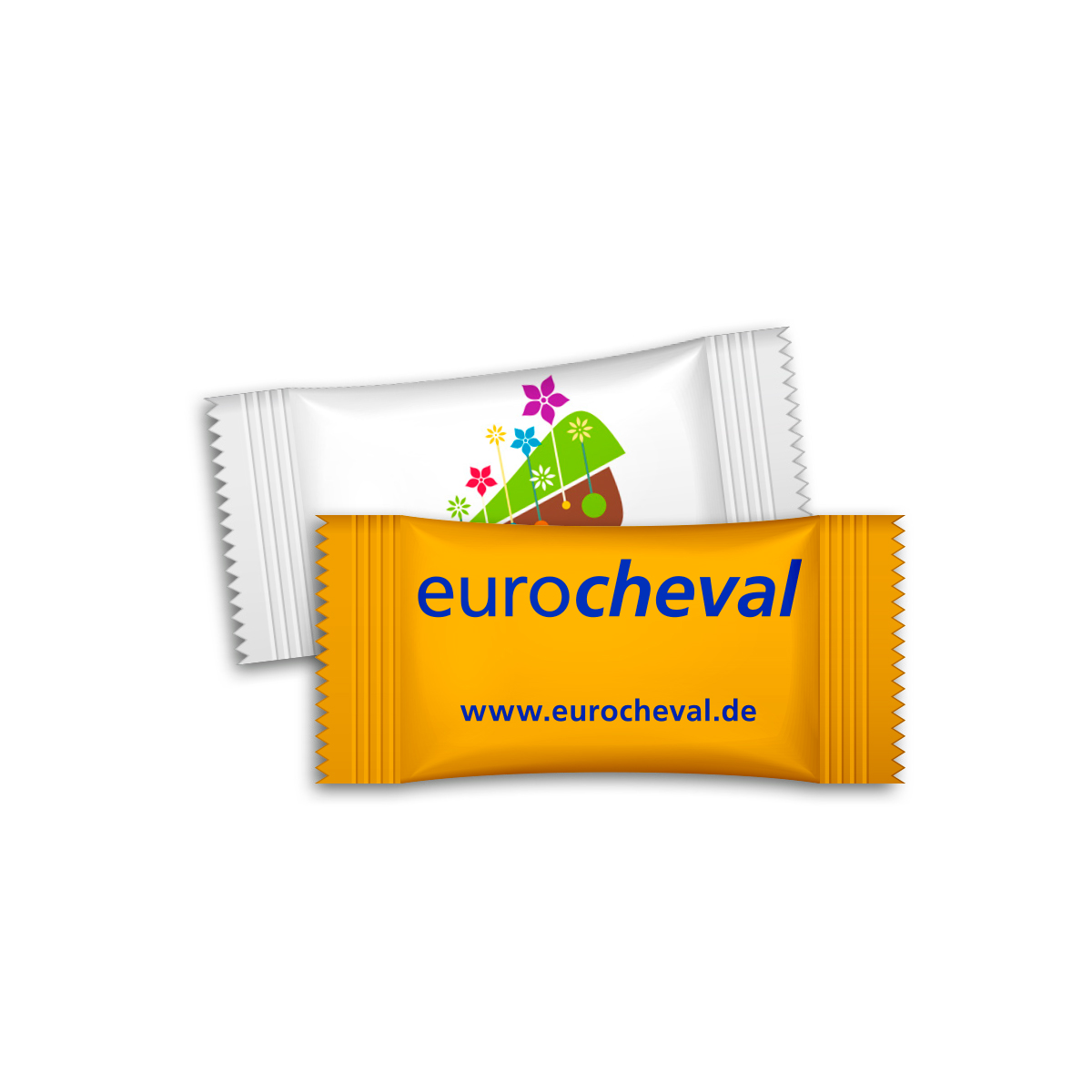 Bonbons im Flowpack | 3 g | Tutti-Frutti | Standard-Folie weiß | 4c Euroskala