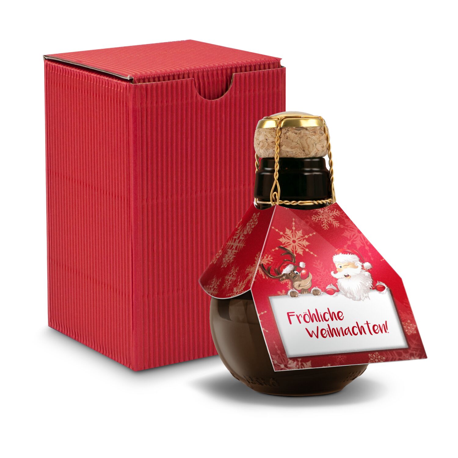 Geschenkset / Präsenteset: Kleinste Sektflasche: Fröhliche Weihnachten