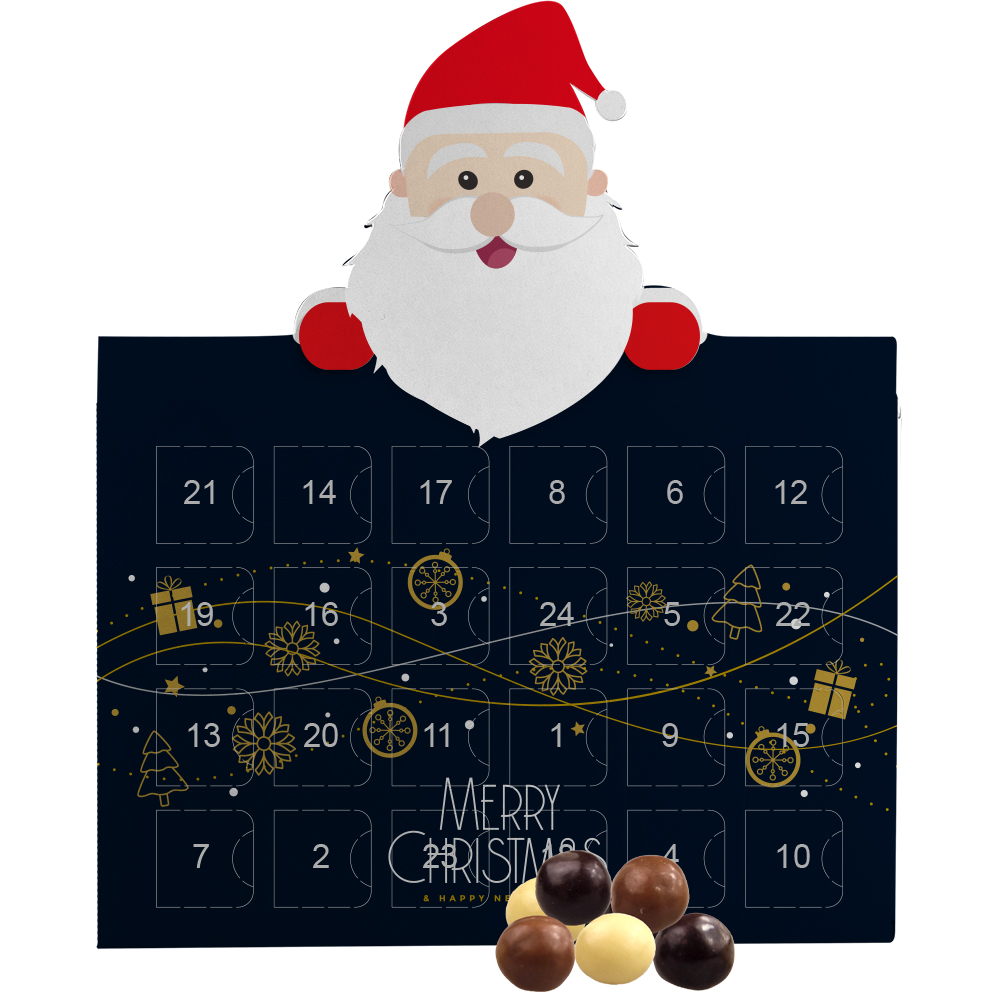Knusperkugeln-Mix, ca. 50g, Adventskalender Mini Weihnachtsmann