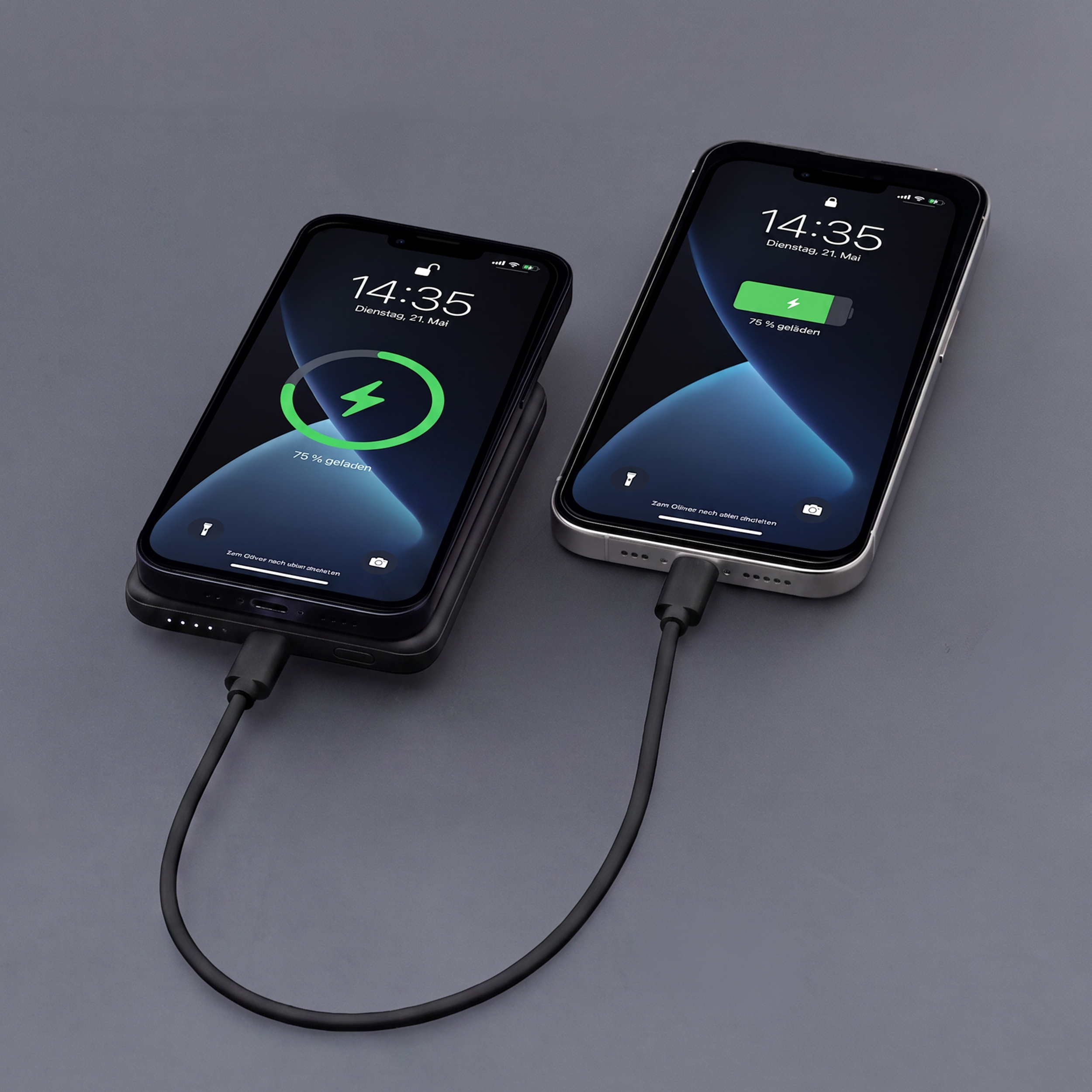 Magnetische 15W Wireless Powerbank REEVES-WATTRON Plus V - 5000 mAh, Schwarz