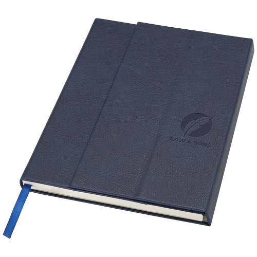 Alejandra A5 Hardcover Notizbuch aus recyceltem Leder, Ozeanblau