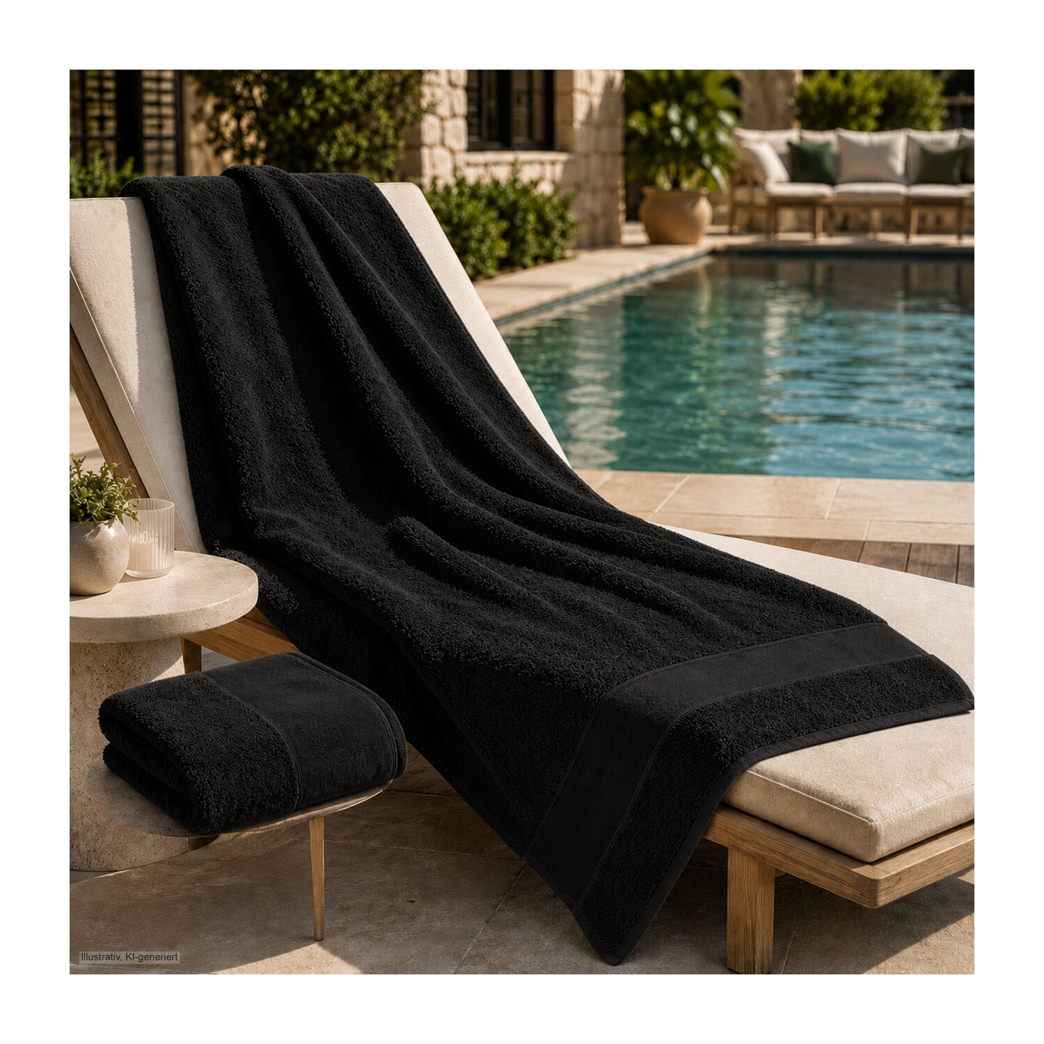 Duschtuch Mari 70 x 140 cm schwarz