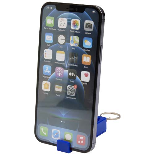 Aggia Telefonladestation aus recyceltem Kunststoff mit Fidget-Toy, royalblau