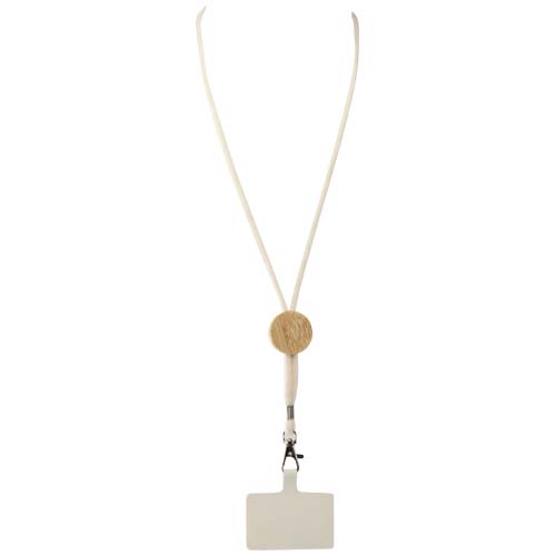 Adhab Smartphone Lanyard mit Bambusdetails, weiss