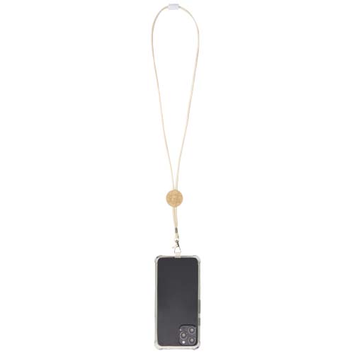 Adhab Smartphone Lanyard mit Bambusdetails, weiss