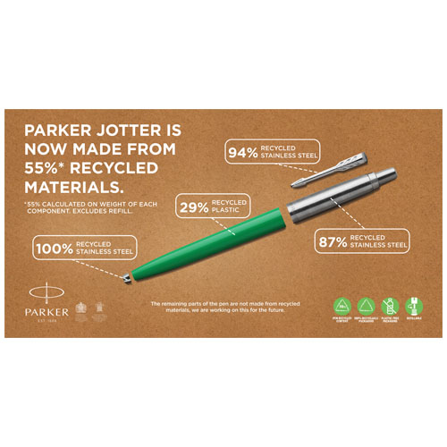 Parker Jotter Recycled Kugelschreiber (schwarze Mine), gelb