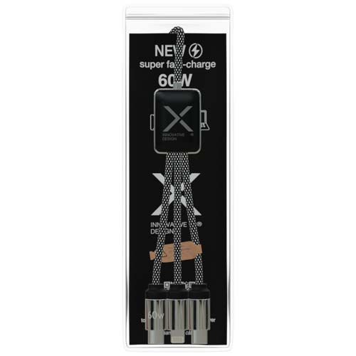 SCX.design C33 60W Typ C Ladekabel mit doppeltem Leuchtlogo