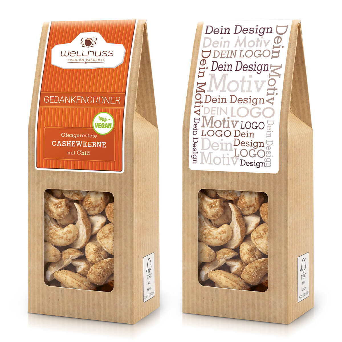 Faltschachtel - Gedankenordner - Ofengeröstete Cashewkerne mit Chili