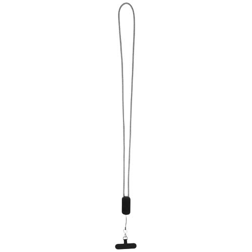 Anser Smartphone Lanyard aus recyceltem Kunststoff mit 27 W 5-in-1 integriertem Kabel, schwarz