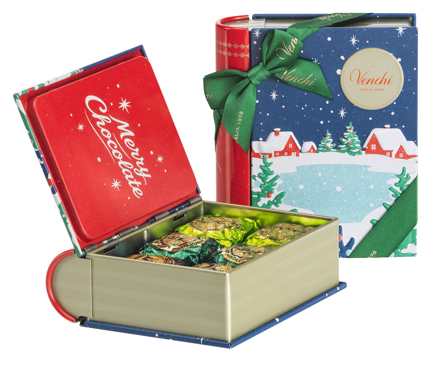 Venchi Metallbuch Weihnachten Chovaviar Pralinen