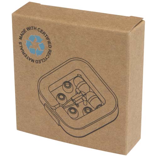 Baekdu kabelgebundenes Headset Typ-C mit Aufbewahrungsbox aus recyceltem Kunststoff, weiss