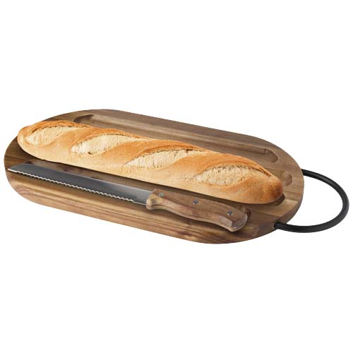 Prestige Akazienholz Schneidebrett mit Brotmesser