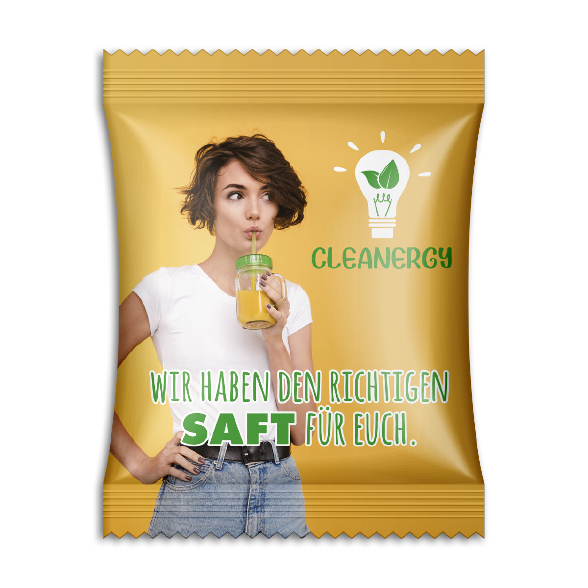 Fruchtsaftbärchen im Werbetütchen | 10 g | Fruchtsaftbärchen | weiße kompostierbare Folie | 4c Euroskala