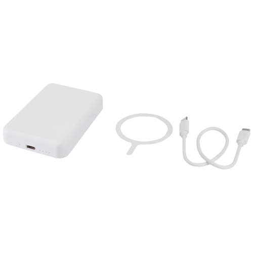 Acrab 15 W 5.000 mAh magnetische kabellose Powerbank mit 20 W PD aus recyceltem Kunststoff, weiss