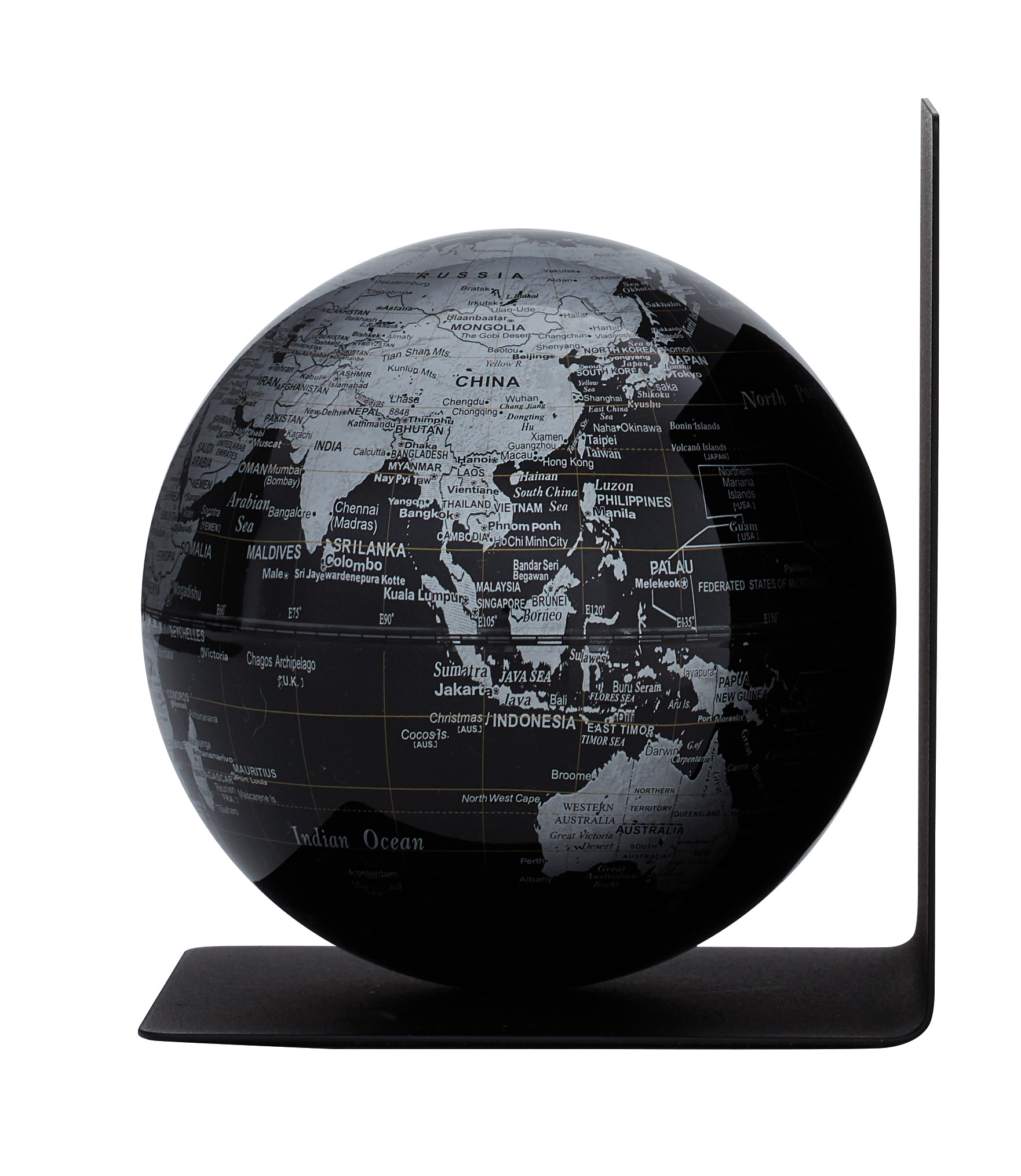 TROIKA Globus BOOKGLOBE SINGLE, schwarz, silberfarben