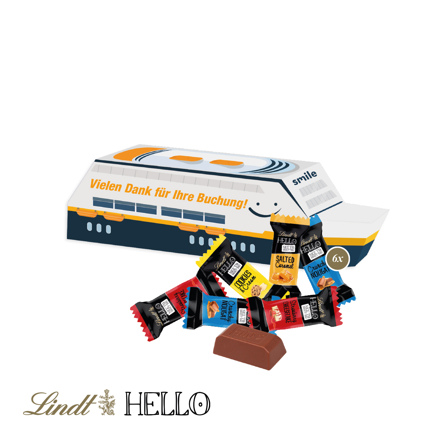 3D Präsent "Schiff" mit Lindt HELLO