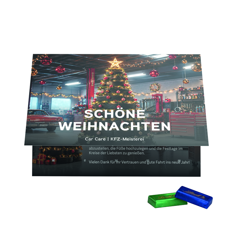 Premium Tisch Adventskalender Flip Cover Querformat Lindt