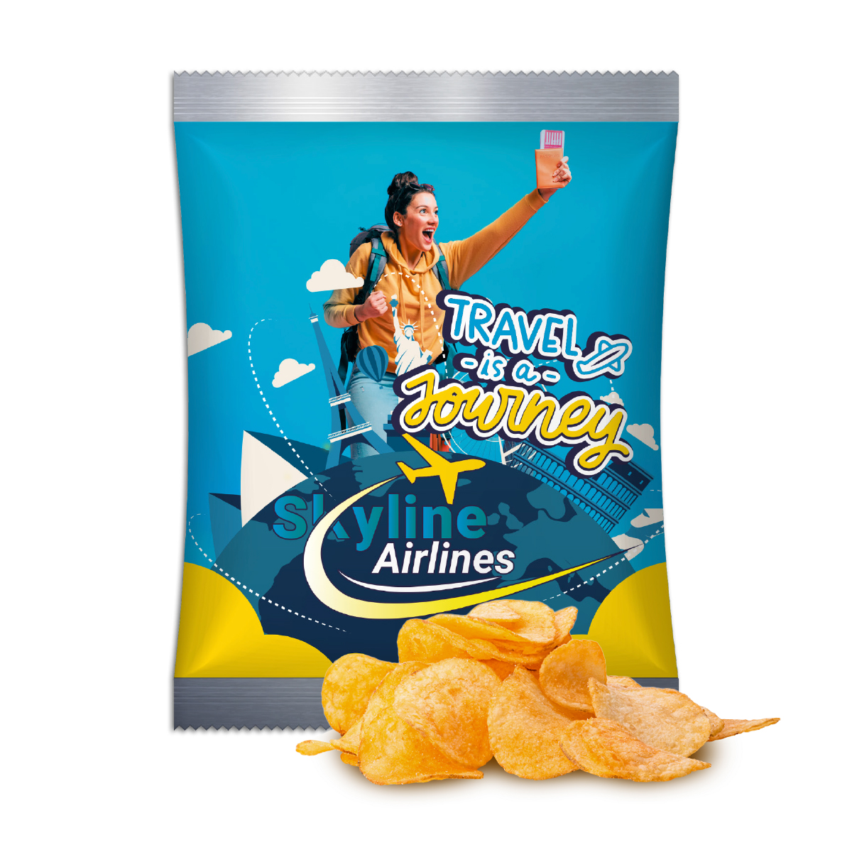 Jo Chips im Werbetütchen | 20 g | Paprika | 4c Euroskala + weiß