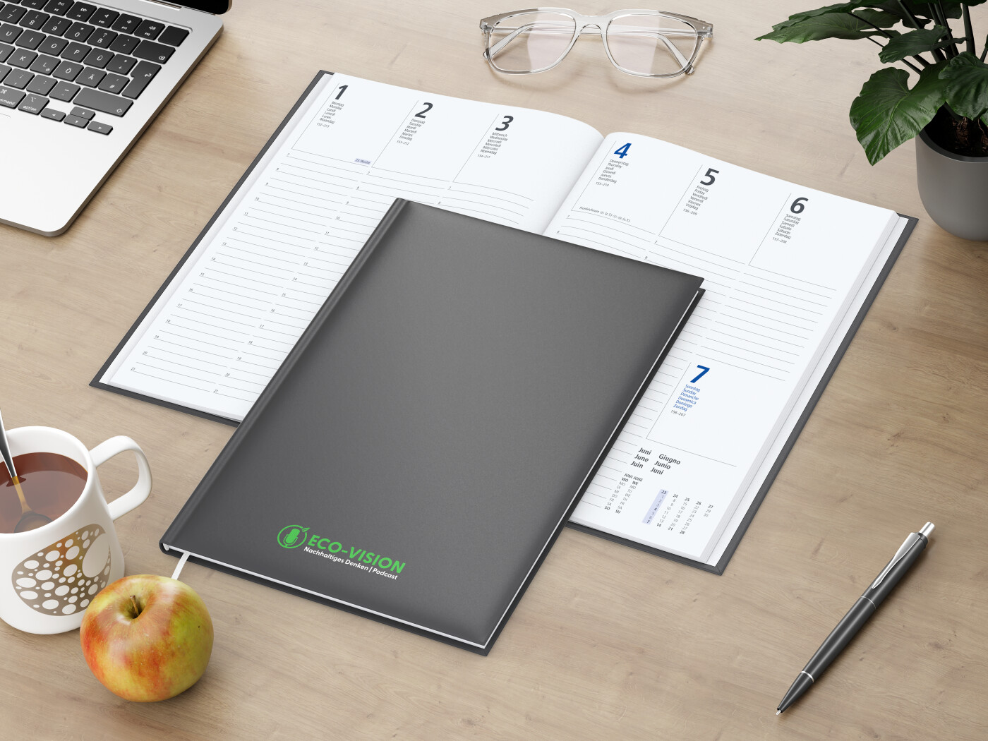 Wochenkalender Media EXPRESS 175 × 245 mm Kunstleder-Hardcover matt