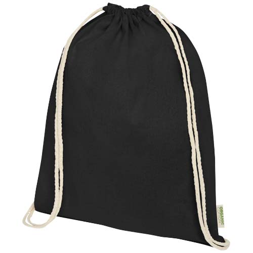 Orissa 140 g/m² Turnbeutel aus Bio-Baumwolle 5L, schwarz