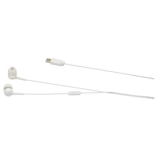Baekdu kabelgebundenes Headset Typ-C mit Aufbewahrungsbox aus recyceltem Kunststoff, weiss
