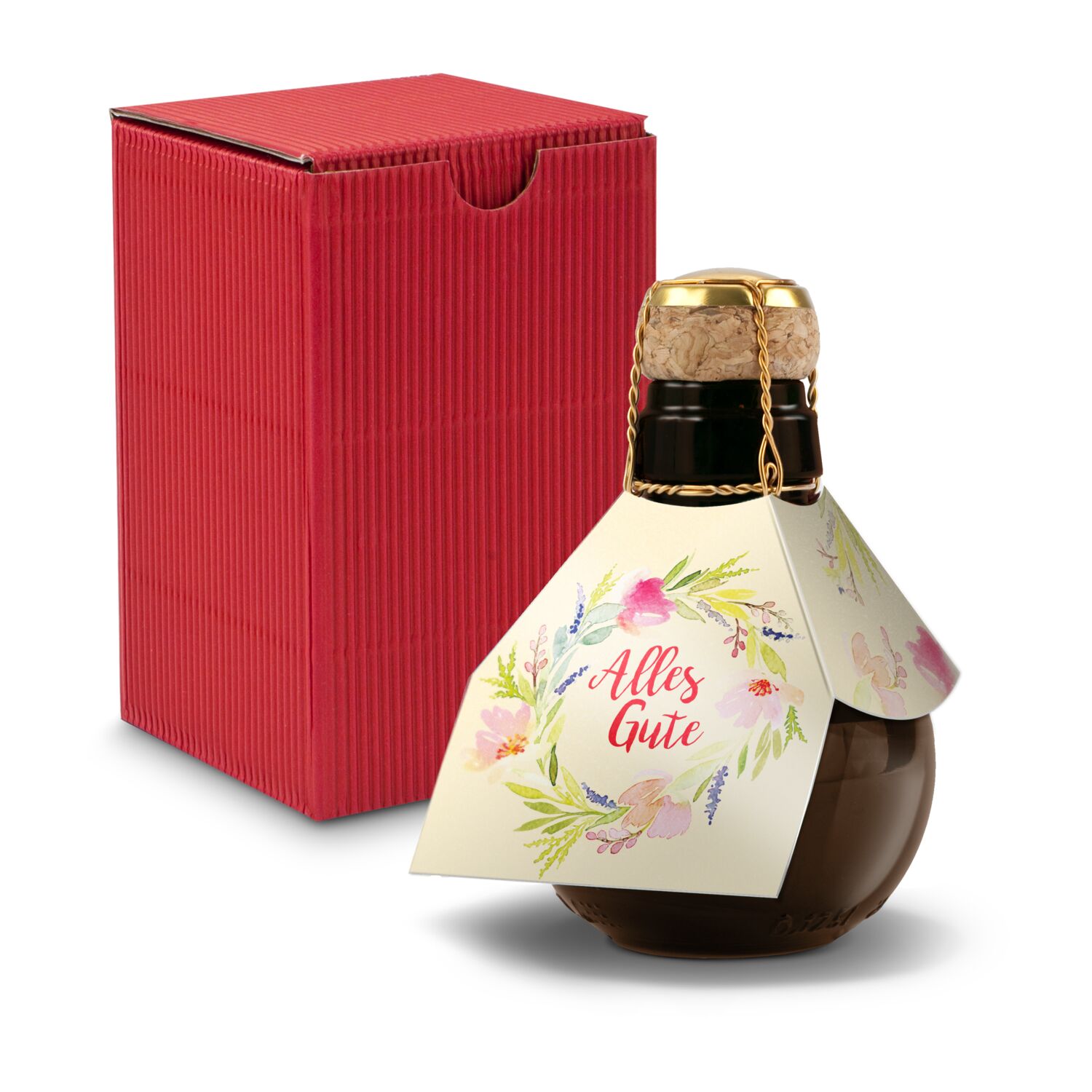 Origineller Sekt Alles Gute - Karton Rot, 125 ml