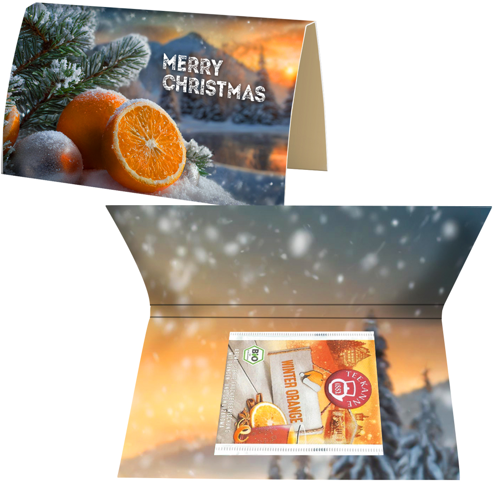 Beuteltee Winter Orange, 2,25g, Werbekarte A6 gefaltet