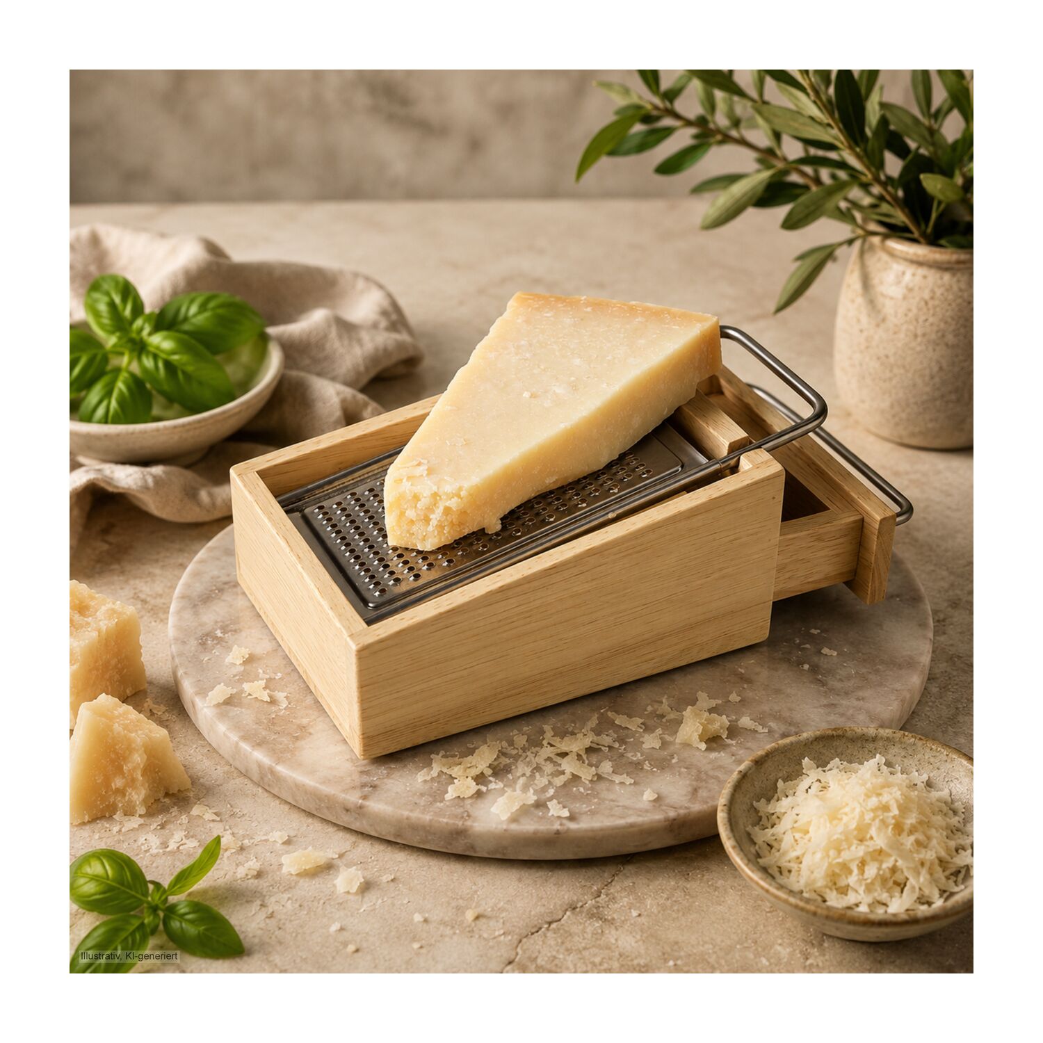 Geschenkset / Präsenteset: Die Parmesanreibe