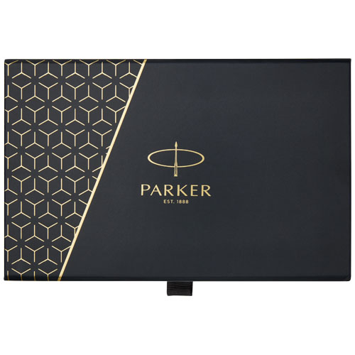 Parker IM achromatisches Kugelschreiber und Tintenroller Set mit Präsentbox (schwarze/blaue Mine)