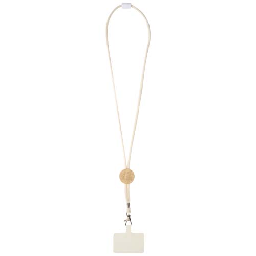 Adhab Smartphone Lanyard mit Bambusdetails, weiss