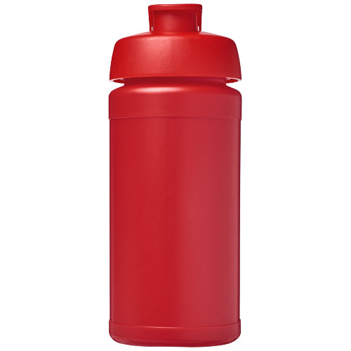 Baseline 500 ml recycelte Sportflasche mit Klappdeckel, rot, rot