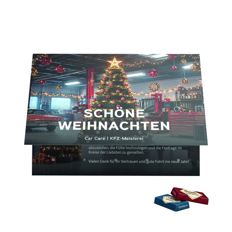 Premium Tisch Adventskalender Flip Cover Querformat Sarotti