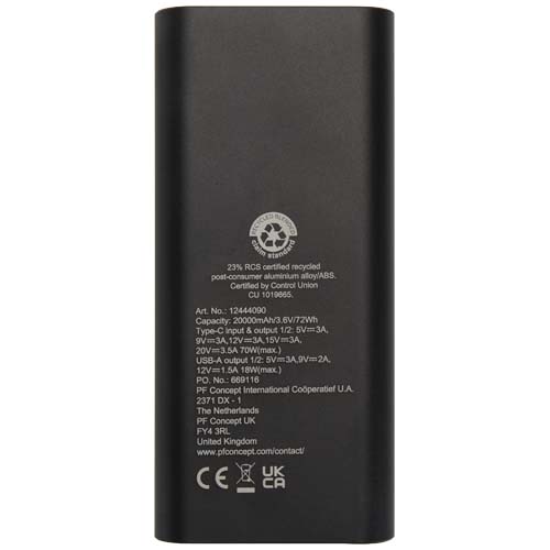 Acamar 70 W 20.000 mAh Laptop Powerbank aus recyceltem Aluminium