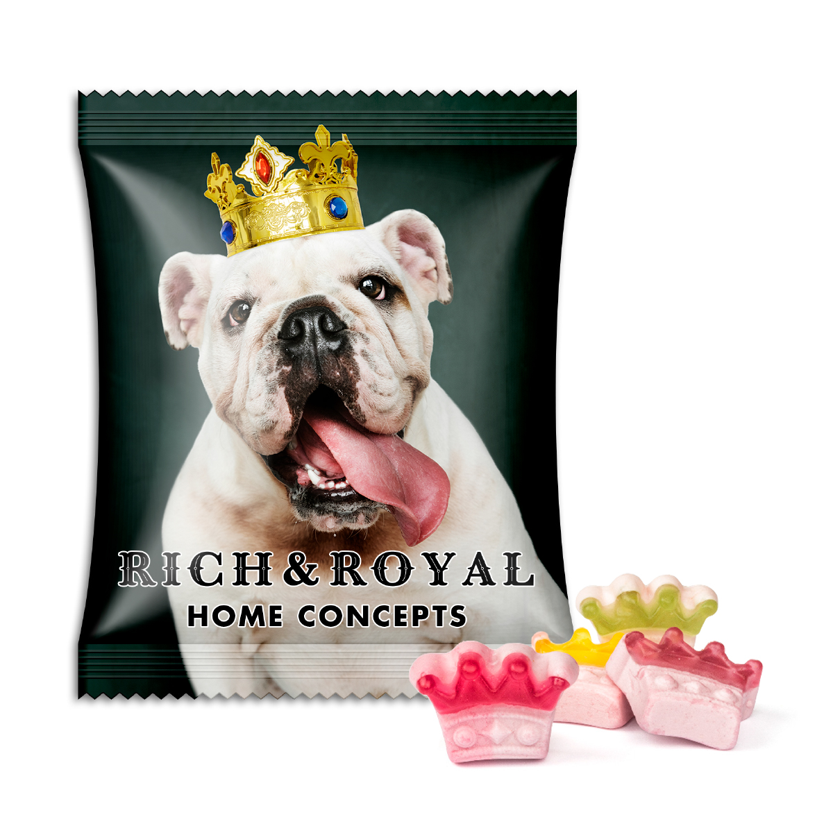 Beauty Sweeties | 16,4 g | Kronen | weiße kompostierbare Folie | 4c Euroskala