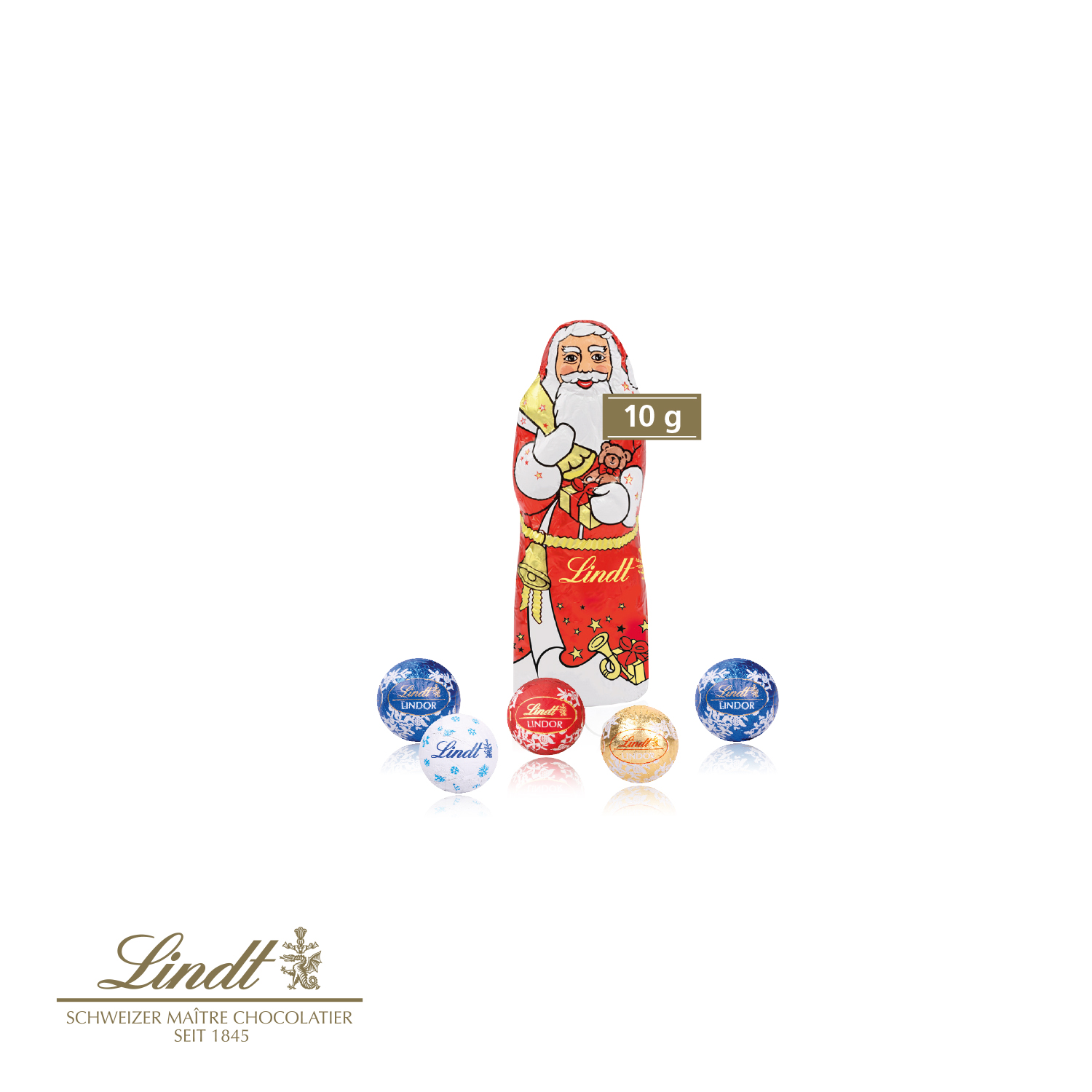 3D Präsent "Rentier" mit Lindt Minis und Nikolaus