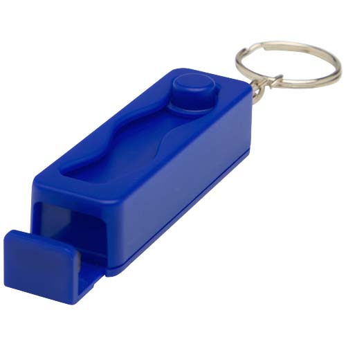 Aggia Telefonladestation aus recyceltem Kunststoff mit Fidget-Toy, royalblau